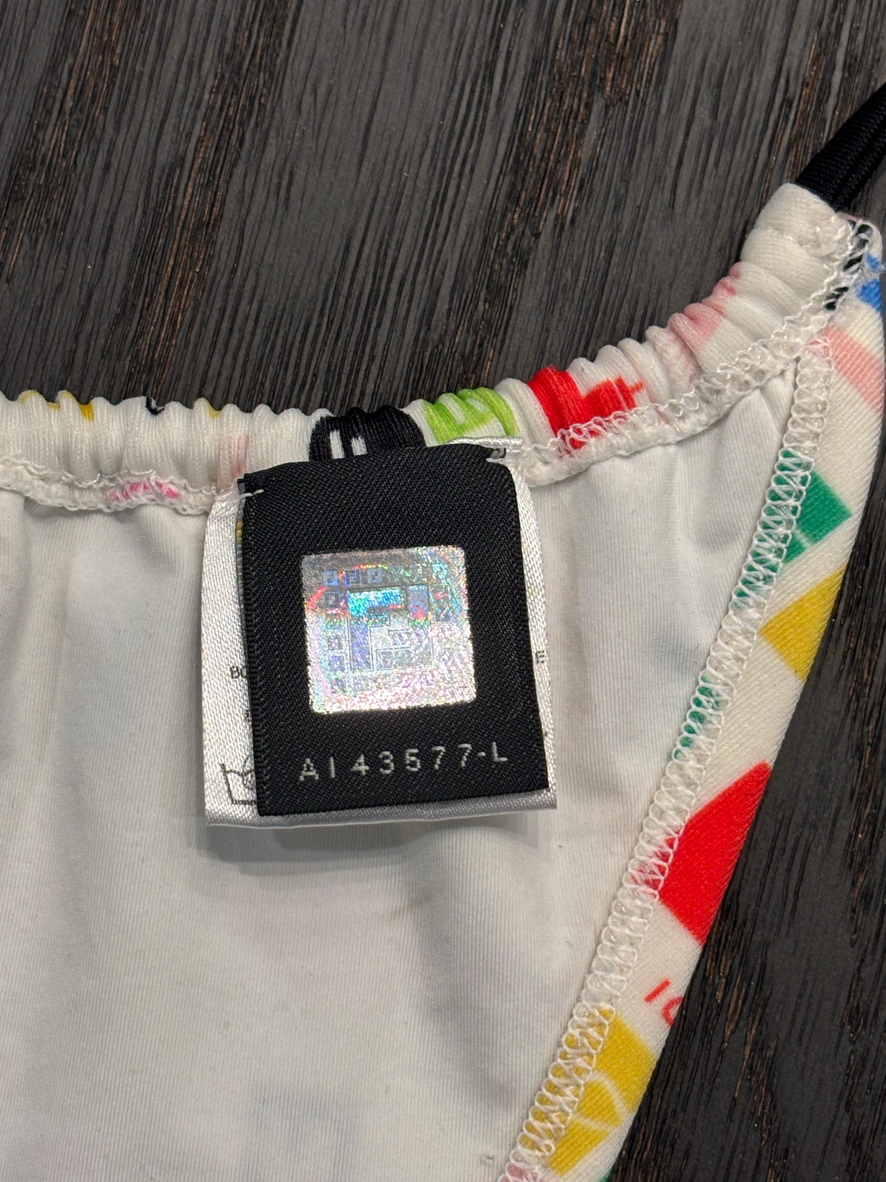 Fendi Karl Lagerfeld Icone Multicolore Bas de Bikini 2004 Rare Swimsuit 42 Excellent état - En vente à San Diego, CA