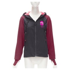 FENDI Karl Loves black pink polka dot nylon activewear windbreaker jacket