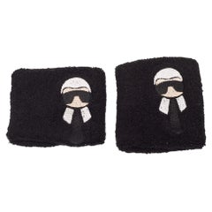 Fendi Karl Loves Black Terry Cotton Sweat Wrist Band (TU)