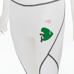 FENDI Karl Loves golf white mesh insert overstitched legging pants XS