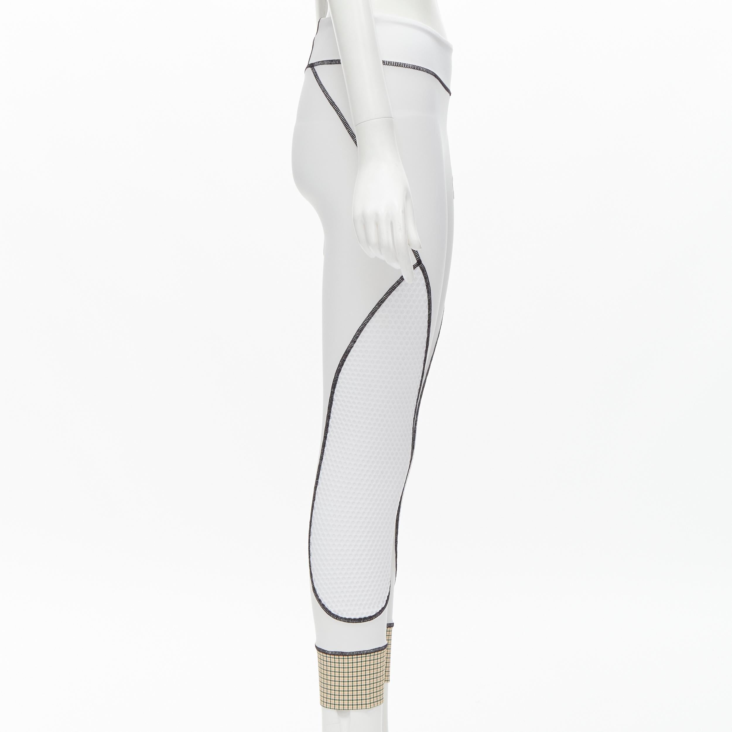 FENDI Karl Loves - Pantalon legging à mailles blanches surpiquées avec insert de golf XS Bon état - En vente à Hong Kong, NT
