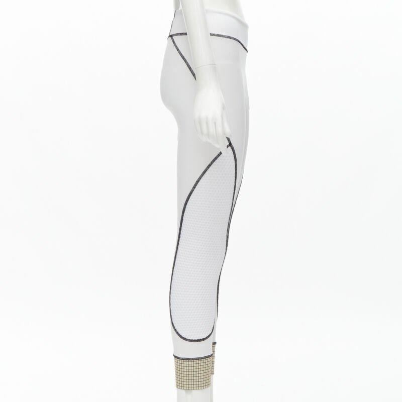 FENDI Karl Loves golf white mesh insert overstitched legging pants XS In Good Condition For Sale In Hong Kong, NT