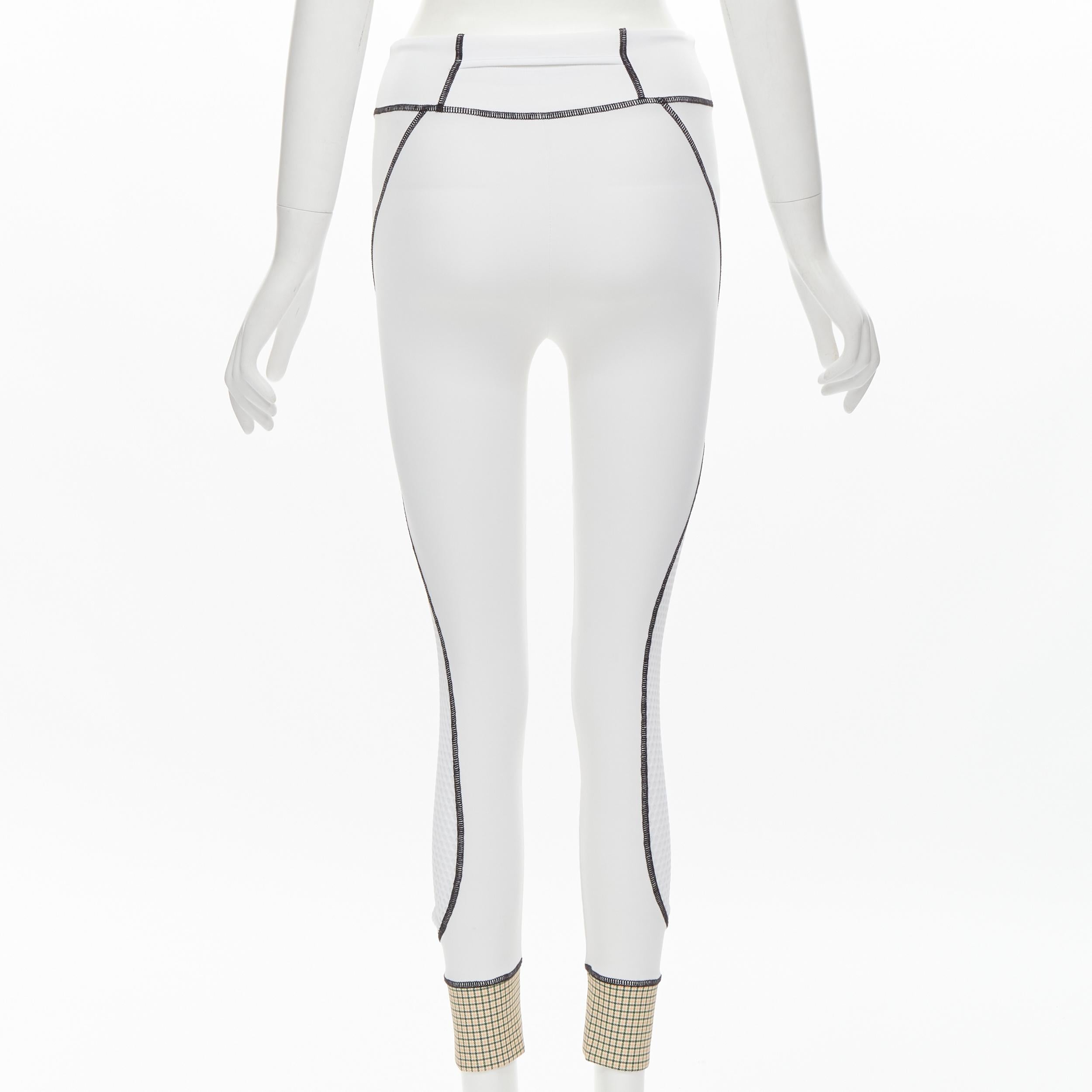 FENDI Karl Loves - Pantalon legging à mailles blanches surpiquées avec insert de golf XS en vente 1