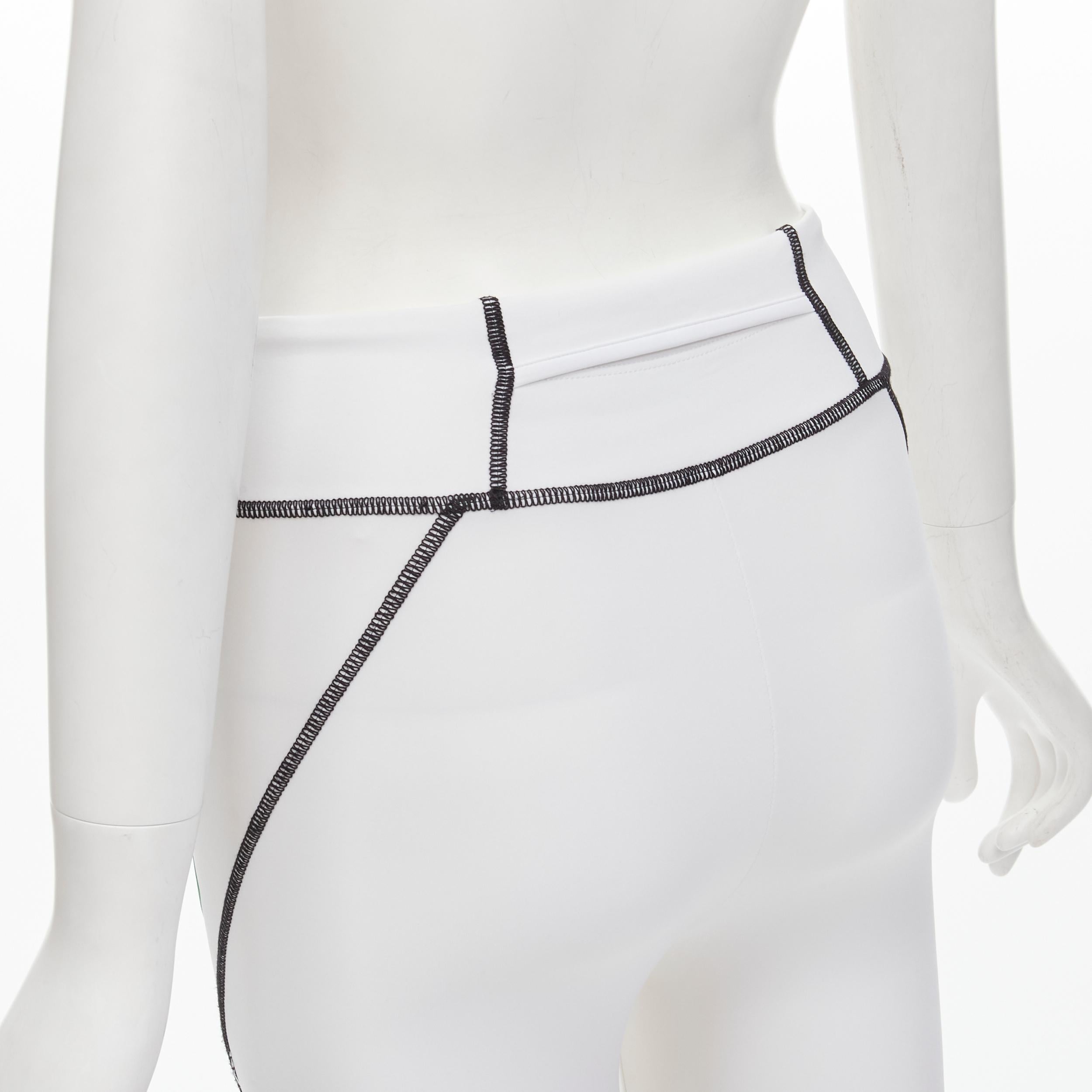 FENDI Karl Loves - Pantalon legging à mailles blanches surpiquées avec insert de golf XS en vente 2