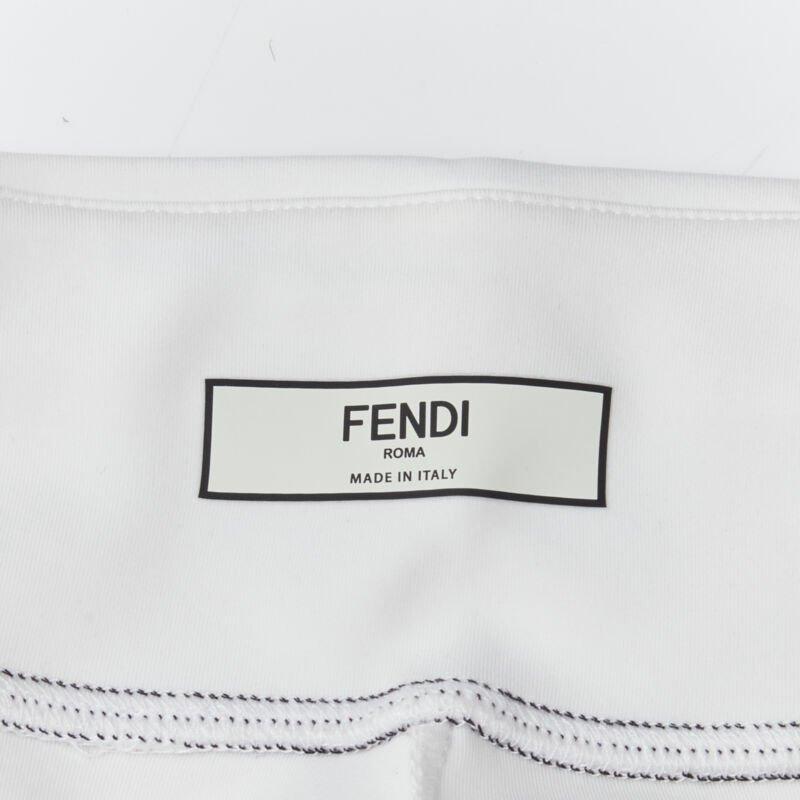 FENDI Karl Loves golf white mesh insert overstitched legging pants XS For Sale 4