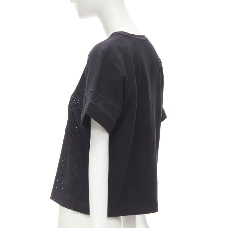 FENDI Karl Loves Karlito top in felpa nera traforata S in vendita 1