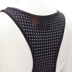 FENDI Karl Loves Karlito black white perforated one piece swimsuit bodysuit
