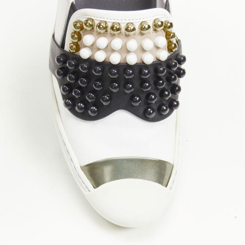 Women's FENDI Karl Loves studded Karlito white leather skate sneakers EU36.5 For Sale
