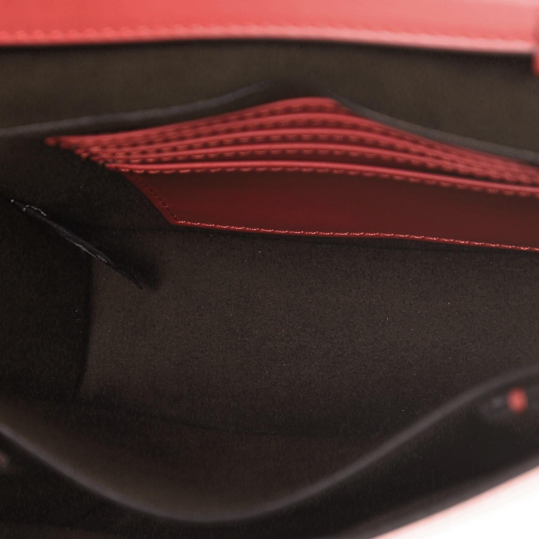 Red Fendi Karligraphy Crossbody Bag Leather