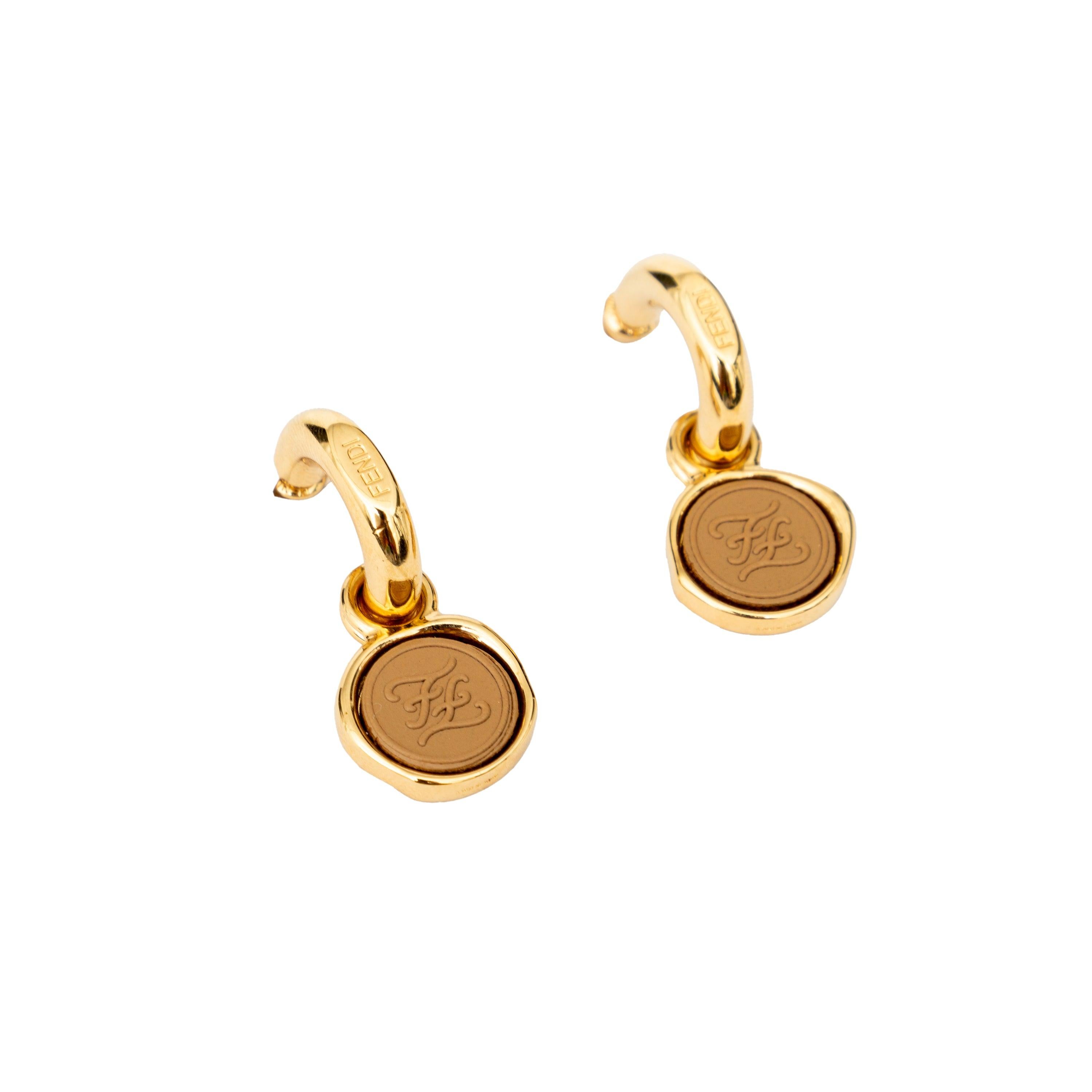 Fendi Karligraphy Drop Earrings - '10s In Excellent Condition For Sale In Milano, IT
