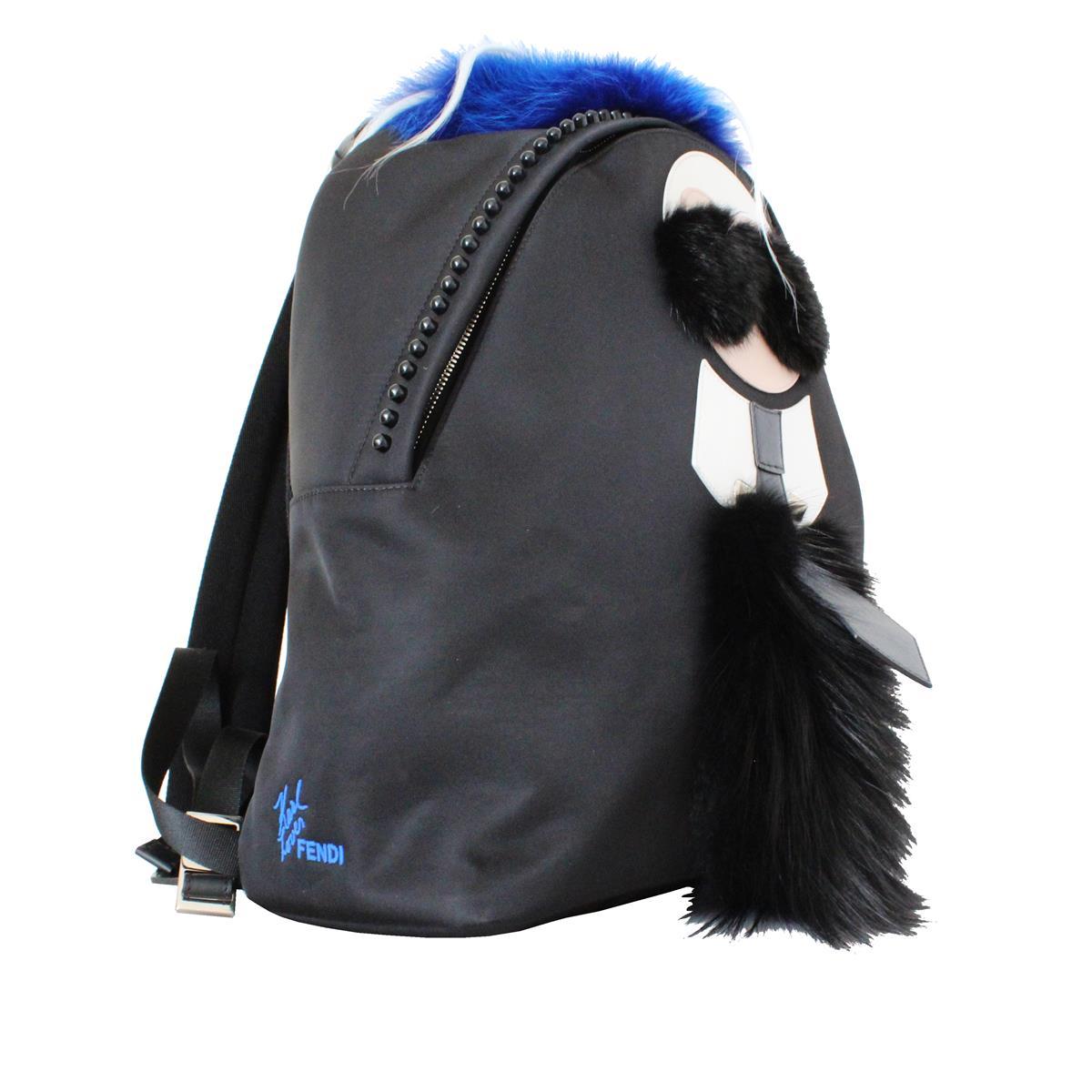 Fendi Karlito Pelz-Rucksack (Schwarz) im Angebot