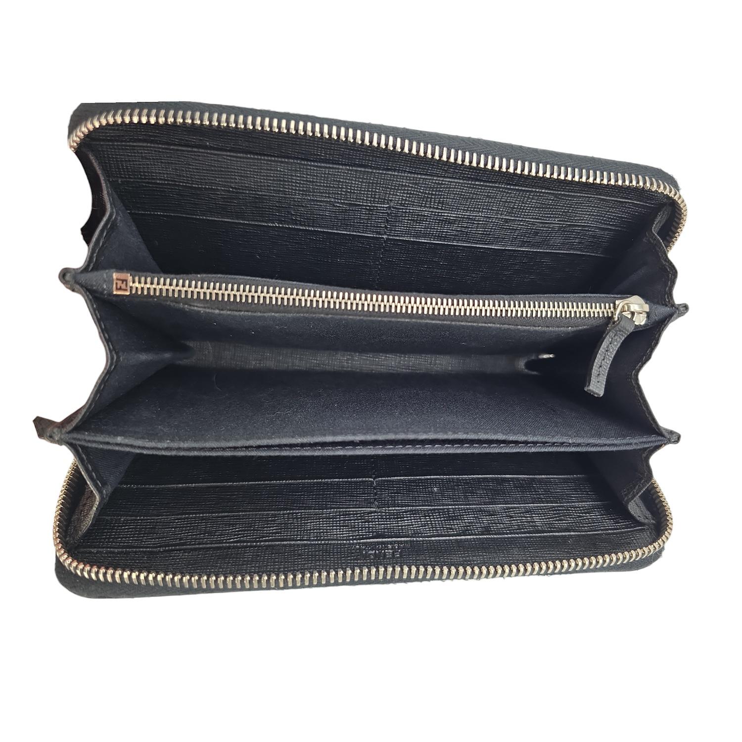 Fendi Karlito Karl Lagerfeld Leather Studded Continental Wallet For Sale 3