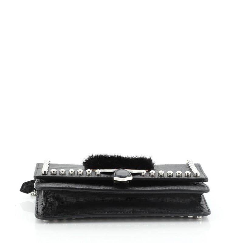 Women's or Men's Fendi Karlito Wallet On Chain Studded Saffiano Leather 