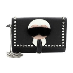 Fendi Karlito Wallet On Chain Studded Saffiano Leather 