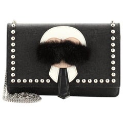 Fendi Karlito Wallet on Chain Studded Saffiano Leather