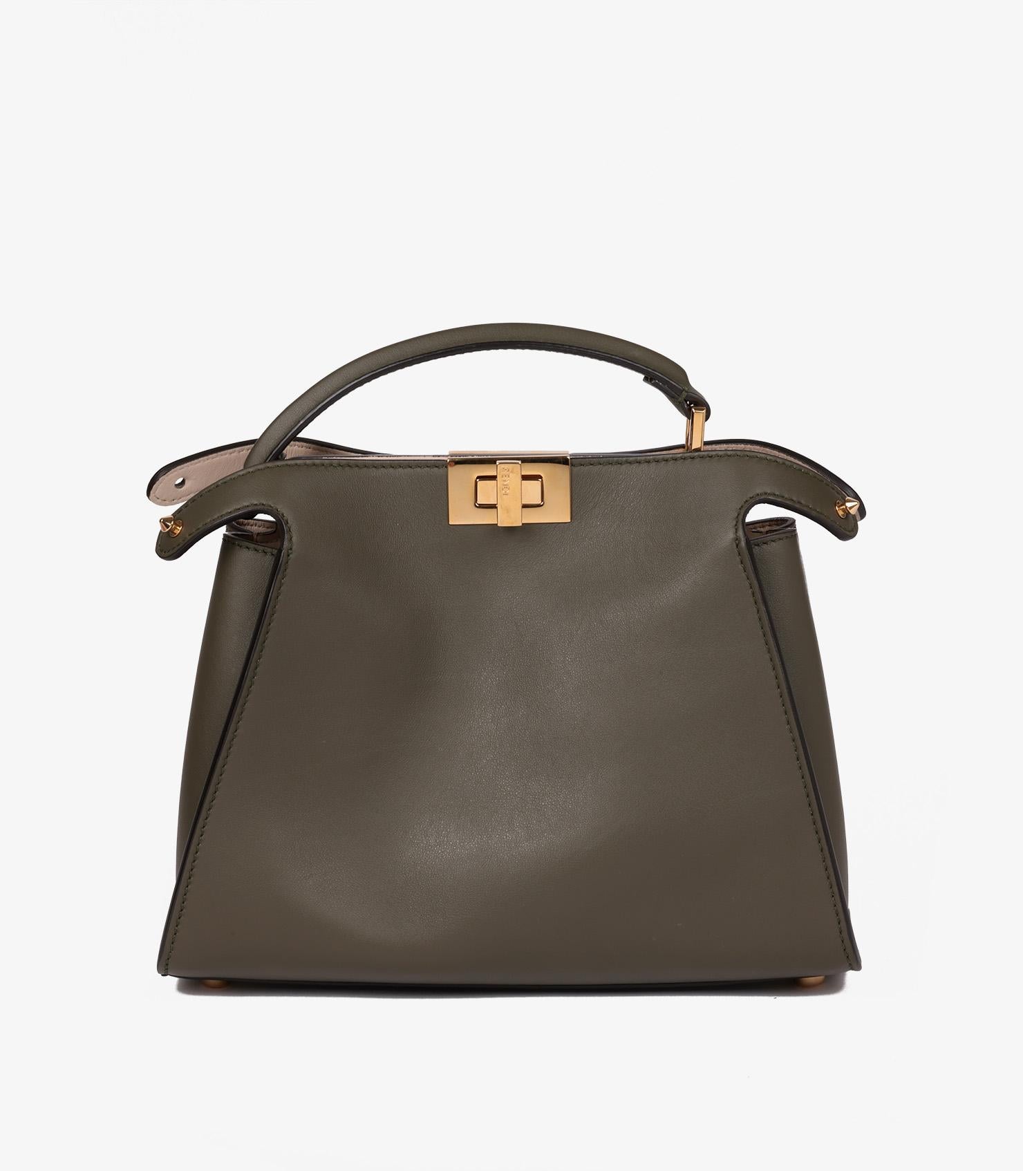 Women's or Men's Fendi Khaki Calfskin Leather Small ISeeU Peekaboo
