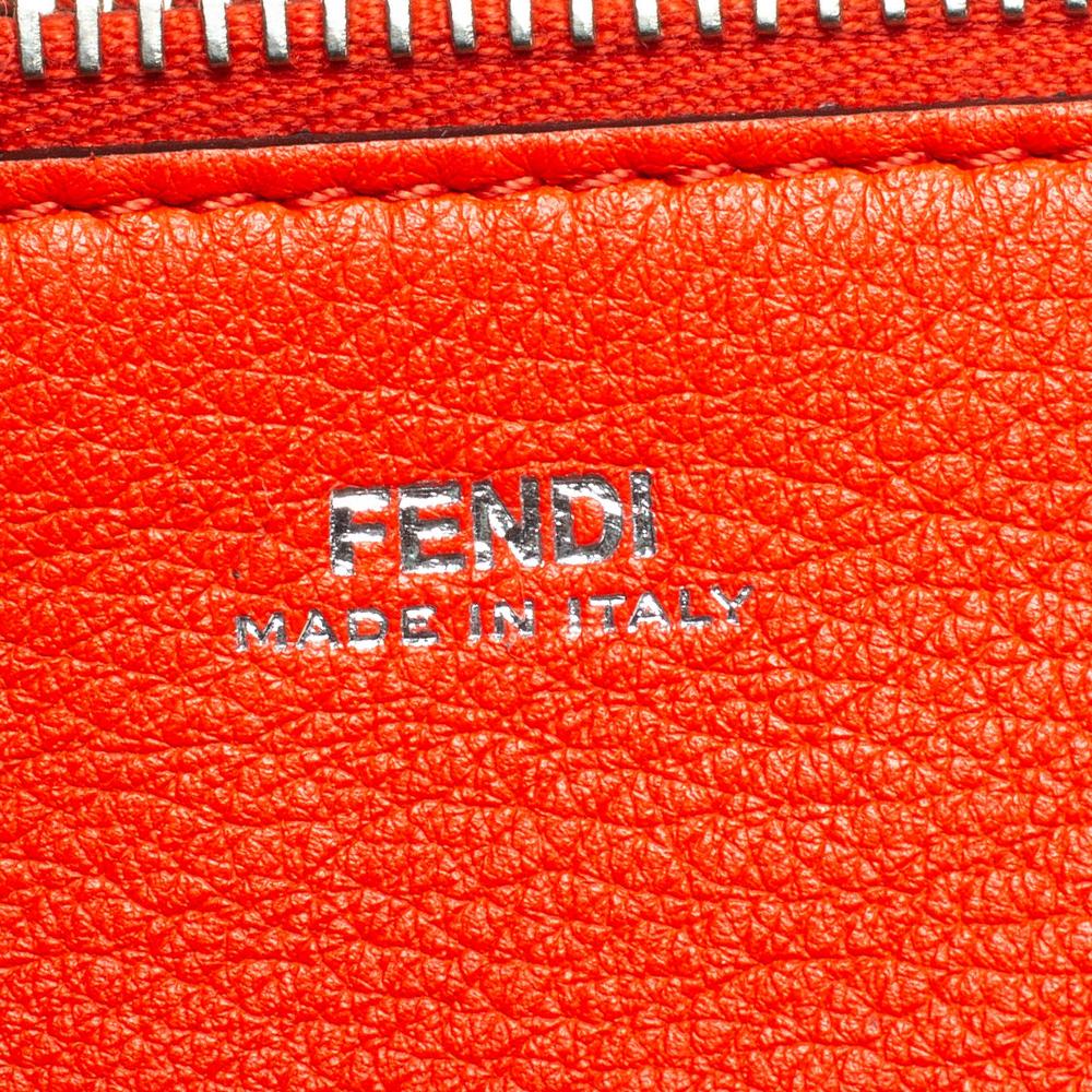 Fendi Khaki Green Leather Dotcom Top Handle Bag 2