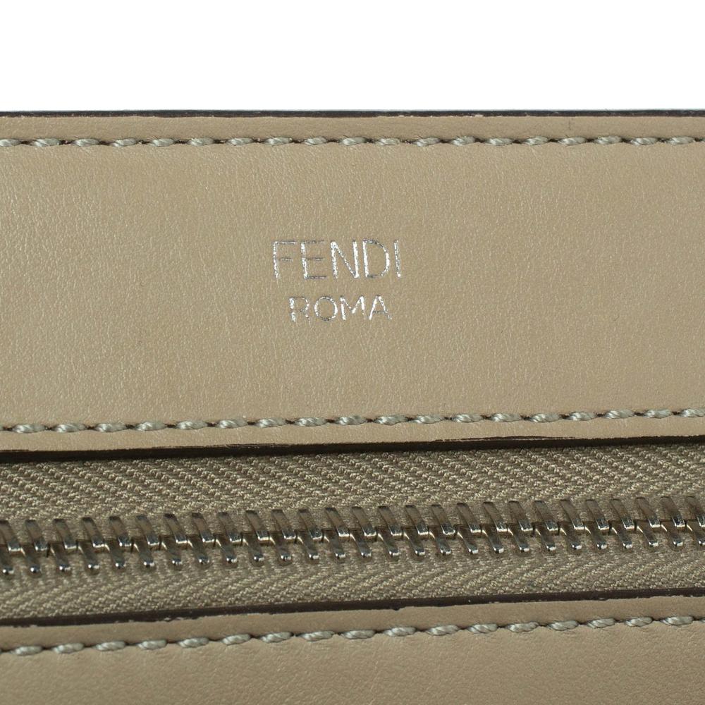 Fendi Khaki Green Leather Dotcom Top Handle Bag 1