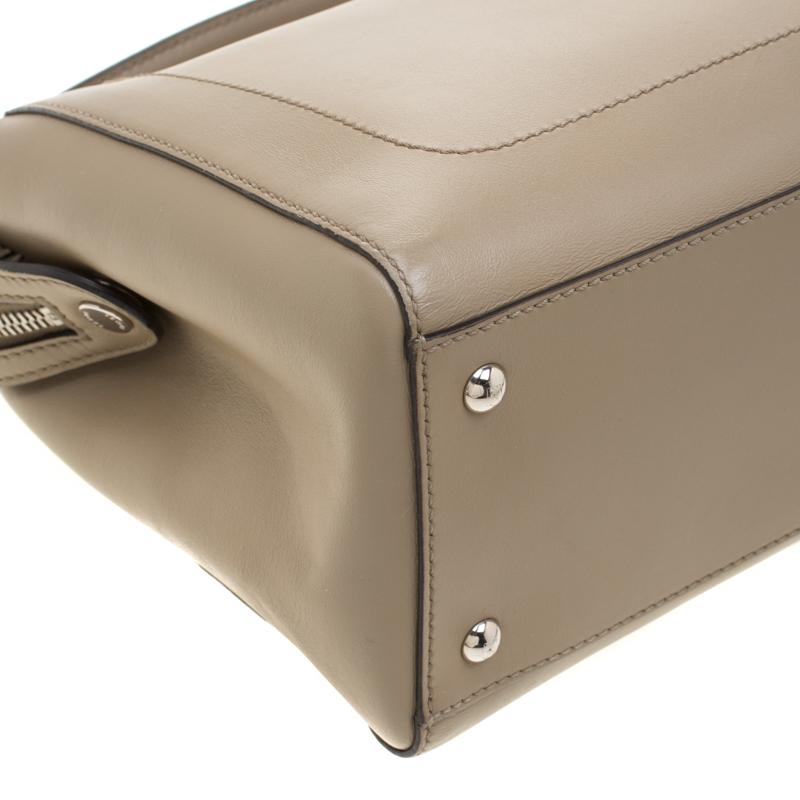 Fendi Khaki Leather Dotcom Top Handle Bag 5