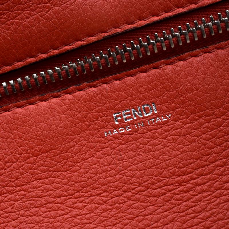 Fendi Khaki Leather Dotcom Top Handle Bag 1
