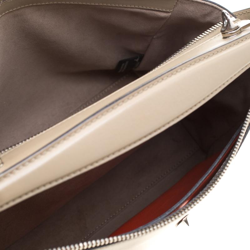Fendi Khaki Leather Dotcom Top Handle Bag 2