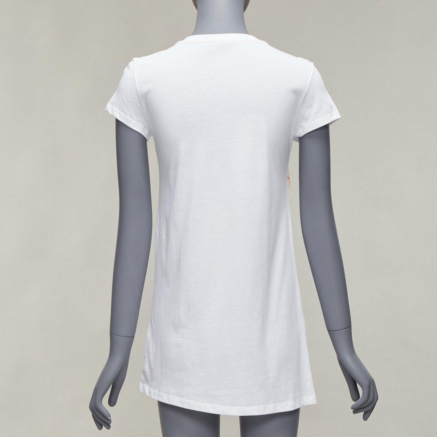 Donna Fendi KIDS Mostro arrabbiato Farfalla applique bianco manica lunga tshirt 12Y XS in vendita