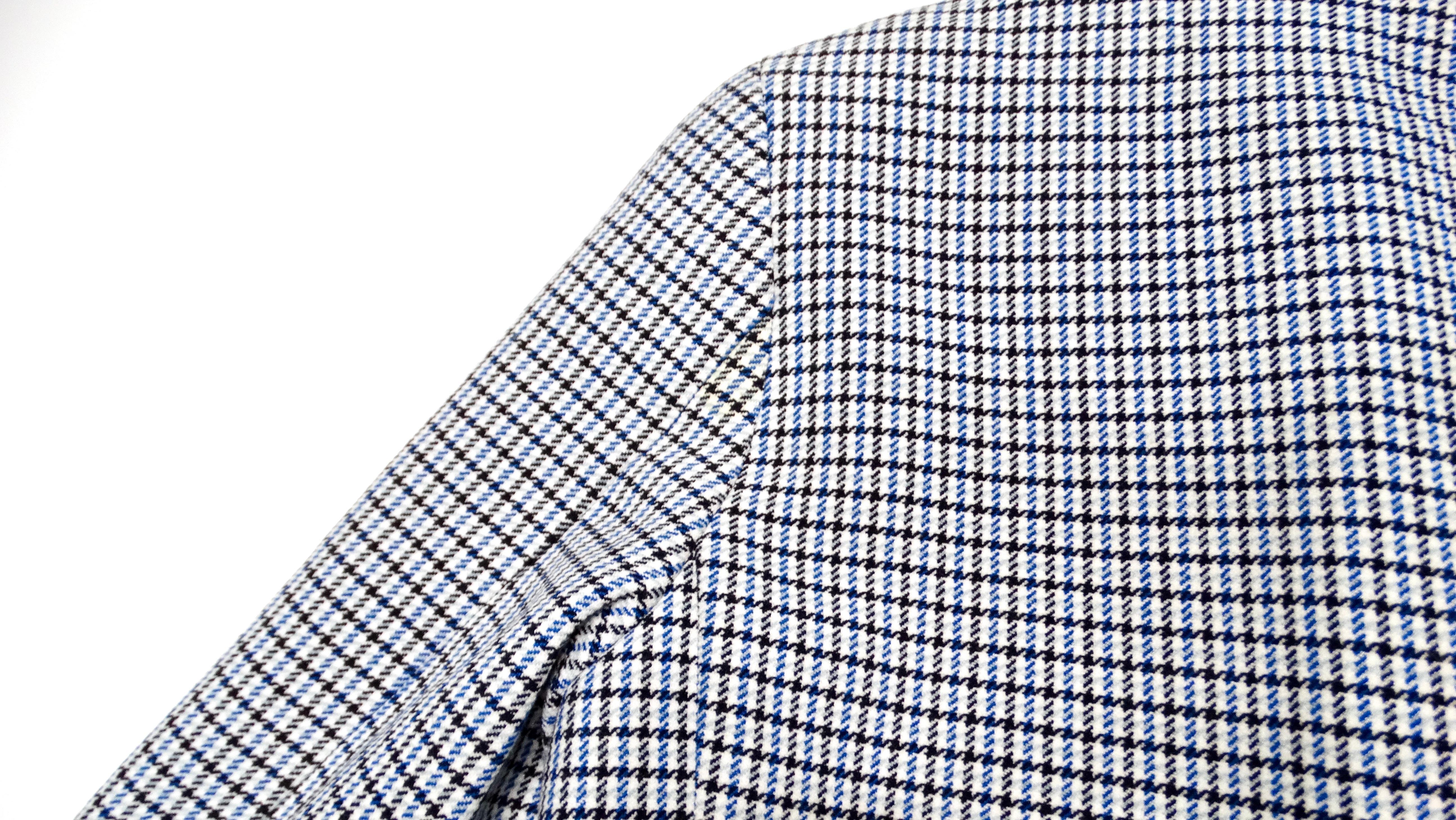 Fendi Kids Houndstooth Blue & Black Blazer For Sale 2