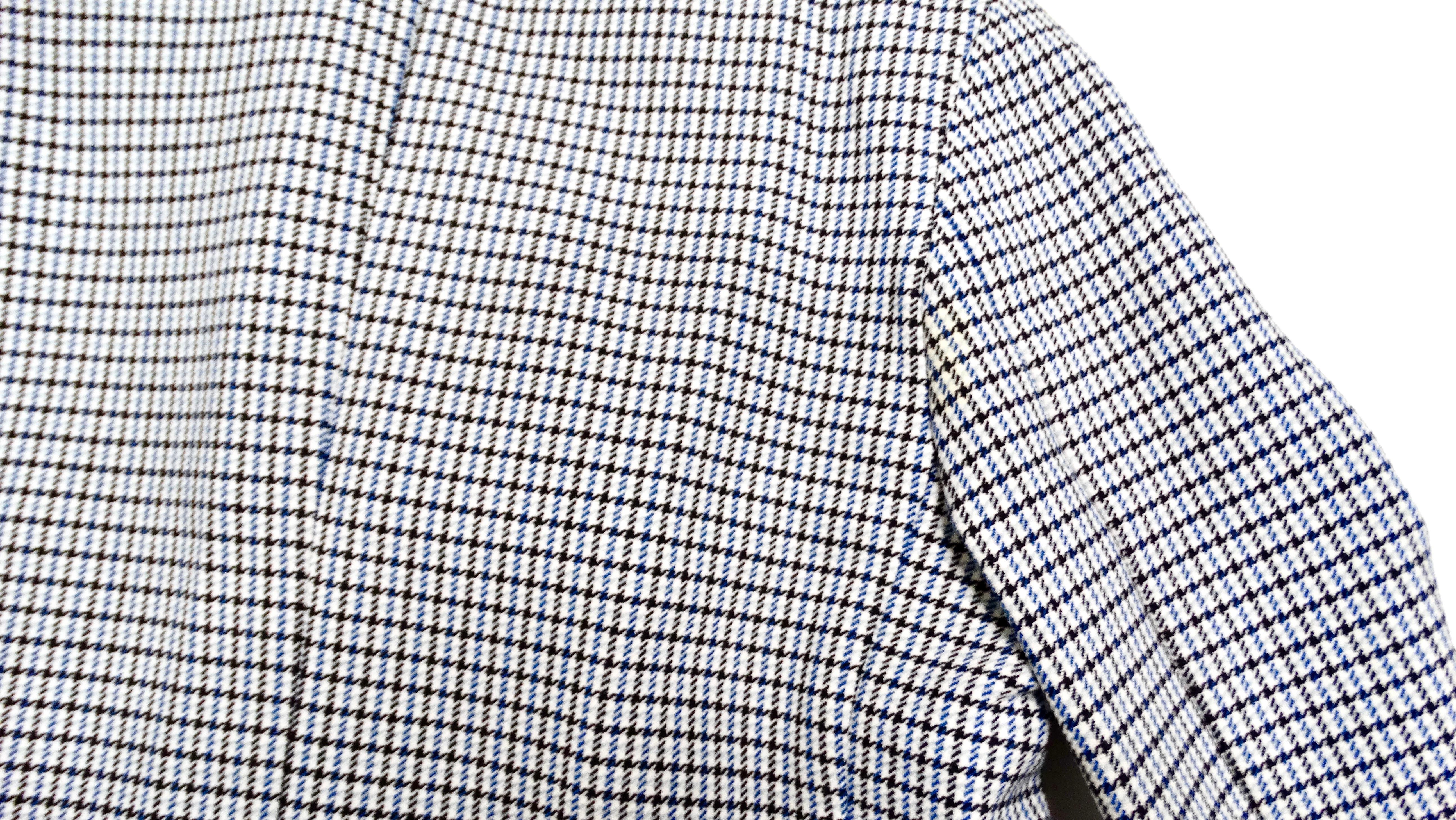 Fendi Kids Houndstooth Blue & Black Blazer For Sale 3