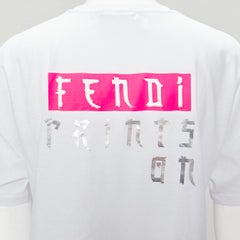 FENDI KIDS Nicki Minaj Prints On white cotton cropped tshirt XS