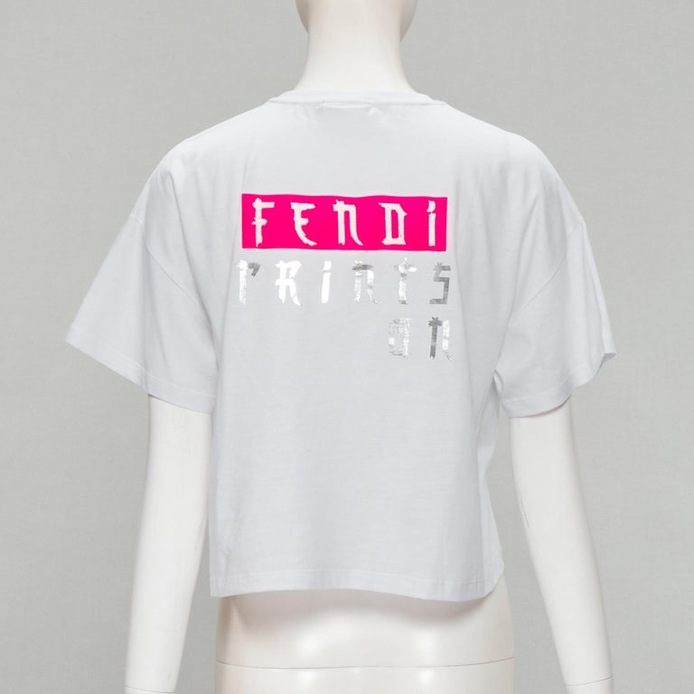 Fendi T-shirt Cropped Rosa In Felpa Con Logo JFI390-5V0
