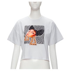 FENDI KIDS Nicki Minaj Prints On white cotton cropped tshirt XS