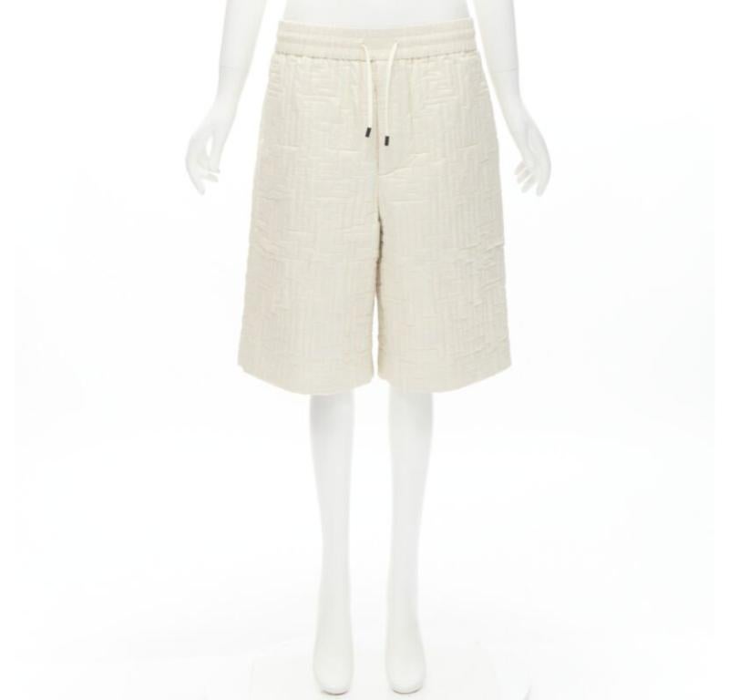 FENDI KIM JONES 2021 Runway FF Zucca monogram padded nylon shorts IT50 L in vendita 5