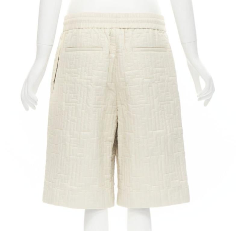 FENDI KIM JONES 2021 Runway FF Zucca monogram padded nylon shorts IT50 L in vendita 1