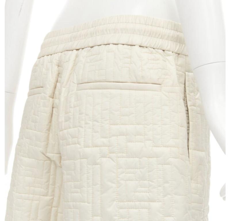 FENDI KIM JONES 2021 Runway FF Zucca monogram padded nylon shorts IT50 L in vendita 4