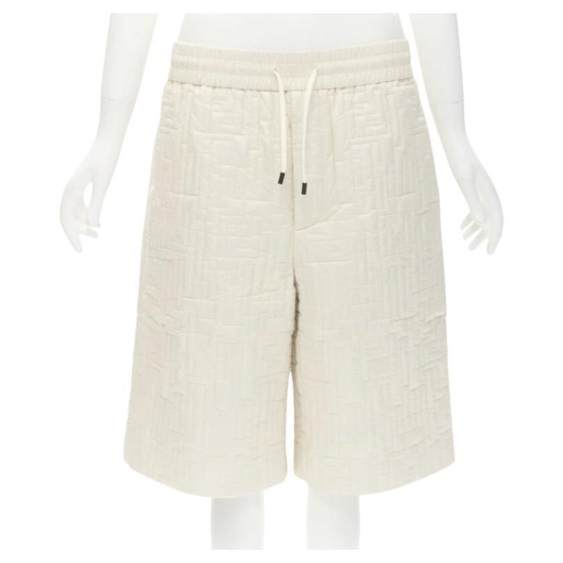 FENDI KIM JONES 2021 Runway FF Zucca monogram stitching nylon shorts IT48 M