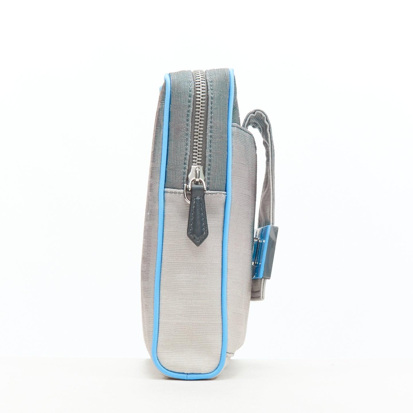 FENDI KIM JONES 2022 grey gradient FF Zucca Vertical Baguette crossbody bag In New Condition For Sale In Hong Kong, NT