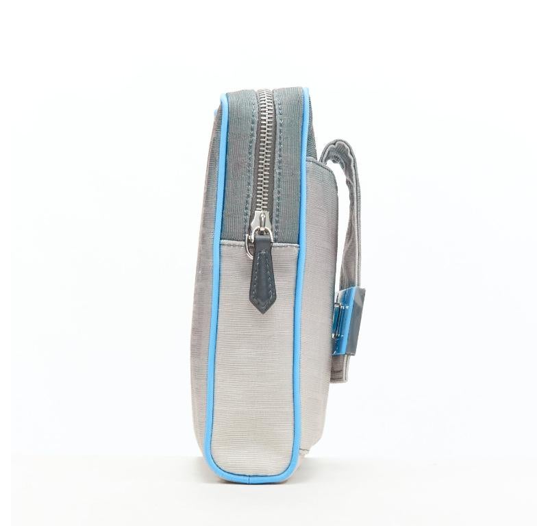 Men's FENDI KIM JONES 2022 grey gradient FF Zucca Vertical Baguette crossbody bag