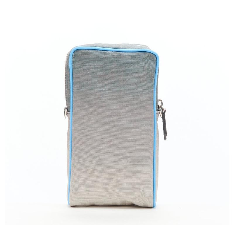 FENDI KIM JONES 2022 grey gradient FF Zucca Vertical Baguette crossbody bag 1