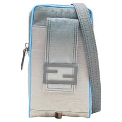 FENDI KIM JONES 2022 grey gradient FF Zucca Vertical Baguette crossbody bag
