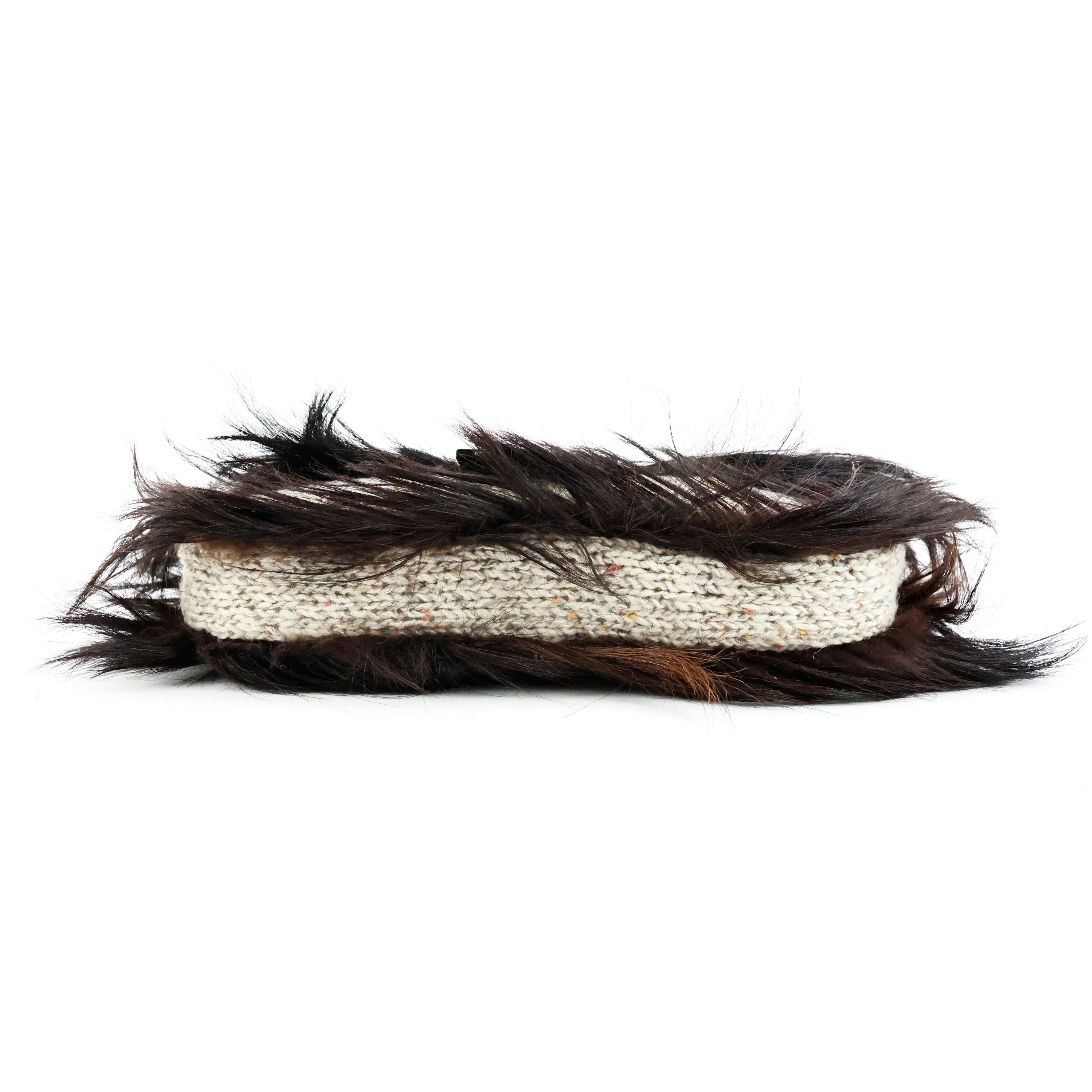 Women's Fendi Knitted Baguette with Fur For Sale