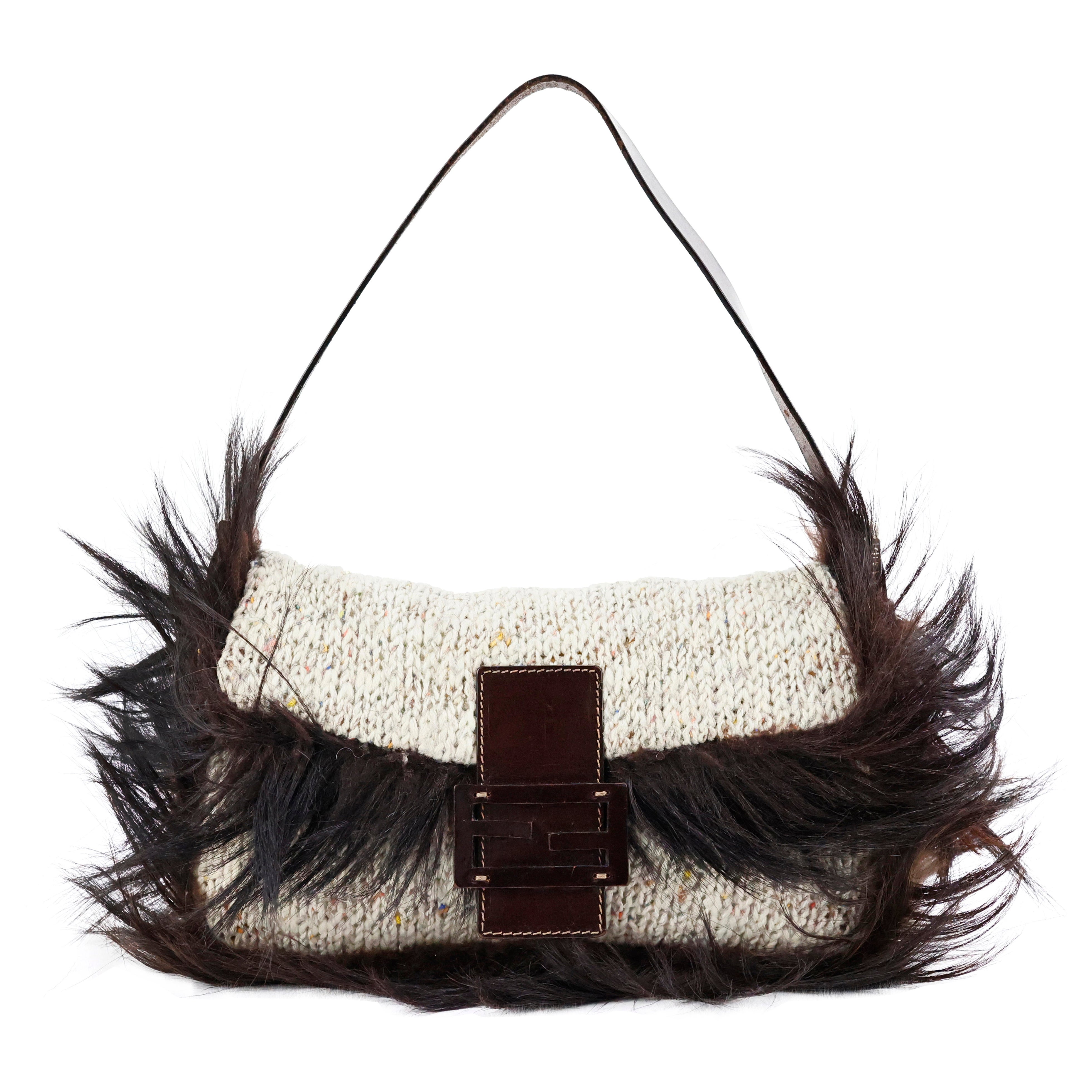 Bolso de punto Fendi con piel