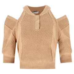 Fendi Knitted Cut-Out Detail Cotton Top