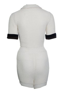 Fendi, Knitted playsuit with black and brown sleeves