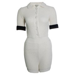 Fendi, Knitted playsuit with black and brown sleeves