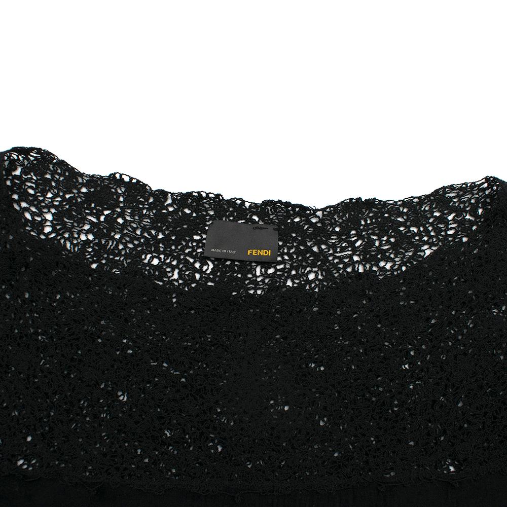 Black Fendi Lace Panelled Top Size US 4 For Sale