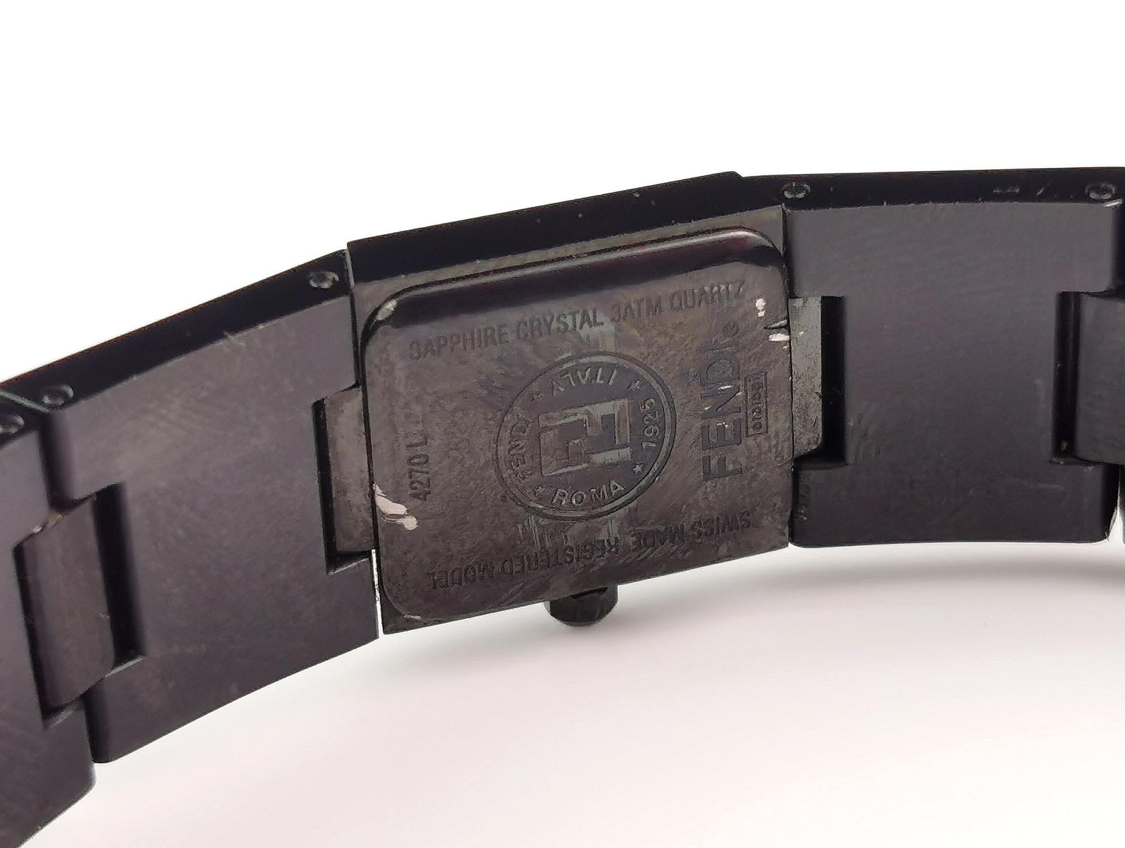 Fendi ladies 4270 l black steel wristwatch  For Sale 6