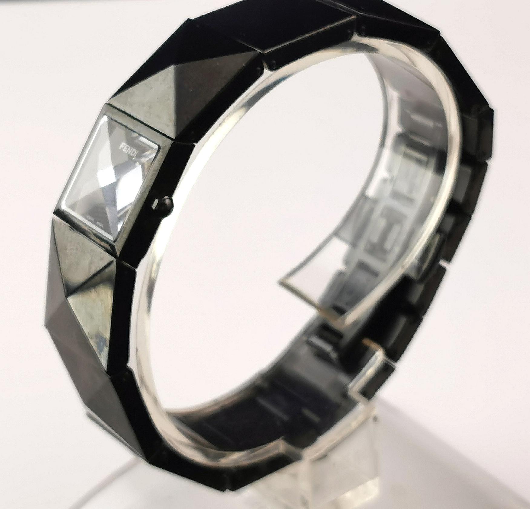 Fendi ladies 4270 l black steel wristwatch  For Sale 3