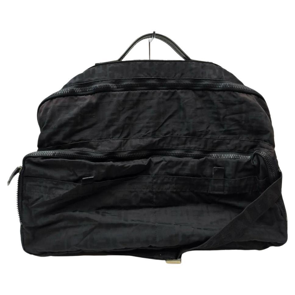 Fendi Large Black Monogram FF Zucca Travel Bag  862331 For Sale