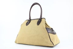 Fendi Large Du Jour 98ft2 Beige Canvas Weekend/Travel Bag