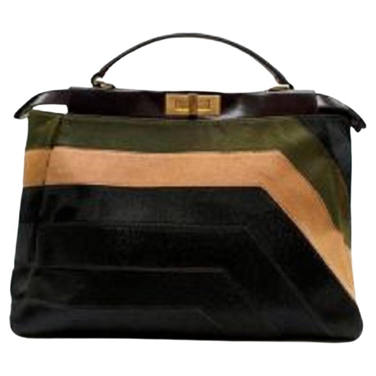 Fendi Large Patchwork Calfhair Peekaboo Bag For Sale at 1stDibs